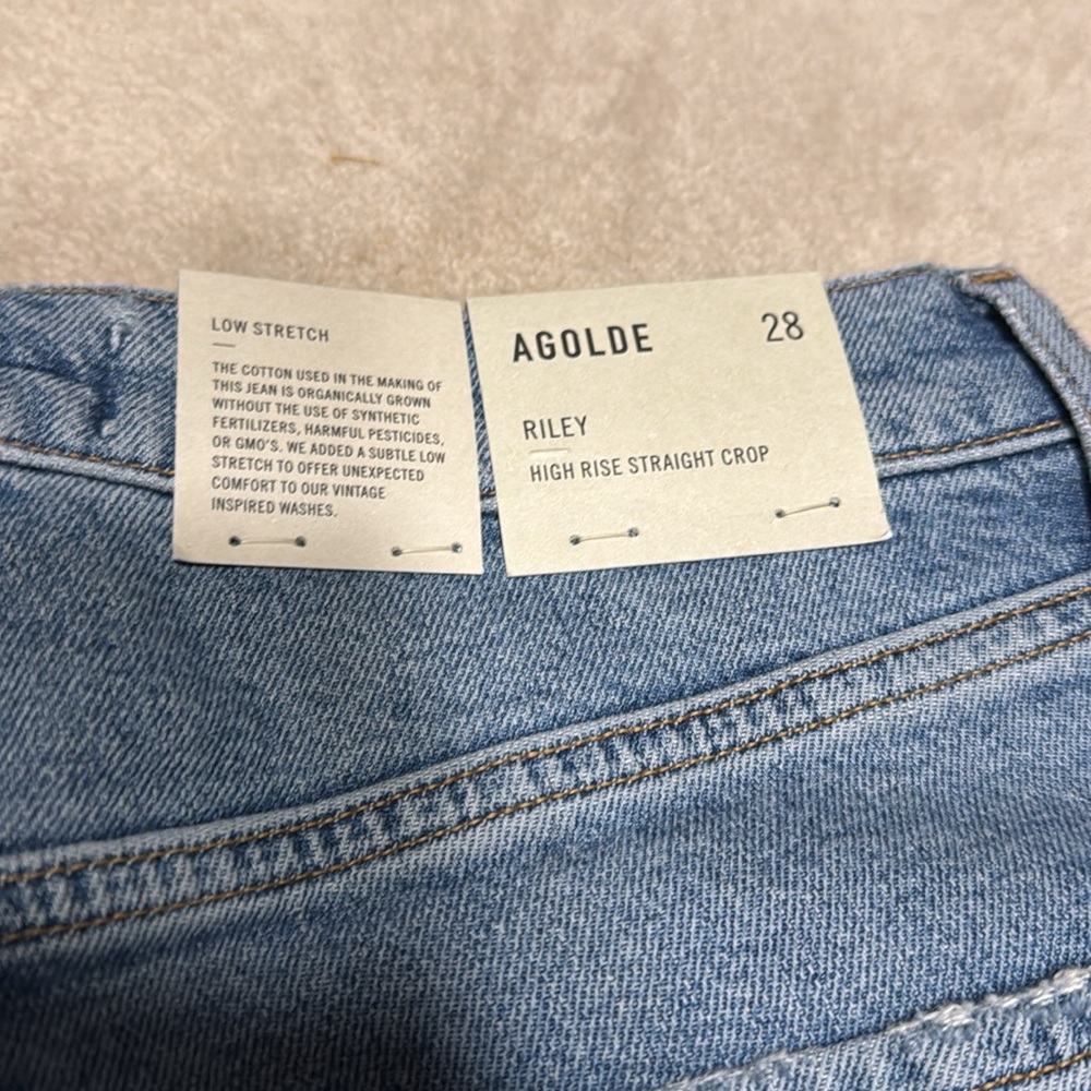 Agolde Riley Crop High Rise Straight jeans - Picture 3 of 5
